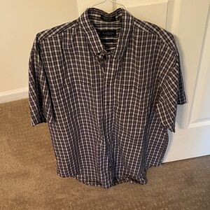 Van Heusen Men's Blue and White Checkered Shirt